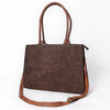 ADBG1644 American Darling Western Leather Damascus Tote Bag with Genuine Leather Handles and Spacious Interior
