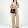 ADBG1646A American Darling Black Western Genuine Suede Leather Cross Body Bag Hand-Tooled with Adjustable Strap