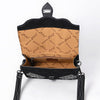 ADBG1646A American Darling Black Western Genuine Suede Leather Cross Body Bag Hand-Tooled with Adjustable Strap
