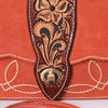 ADBGA712 American Darling Hand Tooled Floral Carved Genuine Suede Leather Cross body Bag