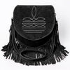 ADBGA713 American Darling Western Boot Stitched Genuine Suede Leather Fringe Messenger Bag