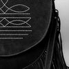 ADBGA713 American Darling Western Boot Stitched Genuine Suede Leather Fringe Messenger Bag