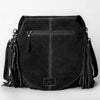 ADBGA713 American Darling Western Boot Stitched Genuine Suede Leather Fringe Messenger Bag
