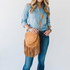 ADBGA713 American Darling Western Boot Stitched Genuine Suede Leather Fringe Messenger Bag