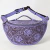 ADBGZ829 Hand-Tooled Leather Western Belt Bag - Floral Fanny Pack with Adjustable Strap