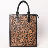 ADBGA642 American Darling Hand Tooled Genuine Leather Tote Bag Floral Carved