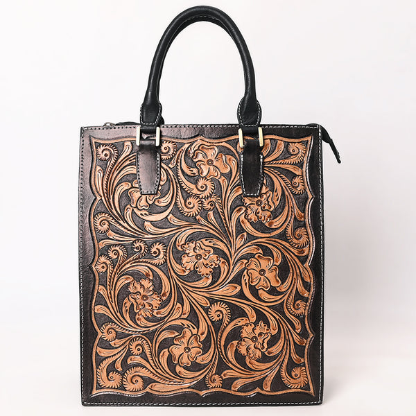 ADBGA642 American Darling Hand Tooled Genuine Leather Tote Bag Floral Carved