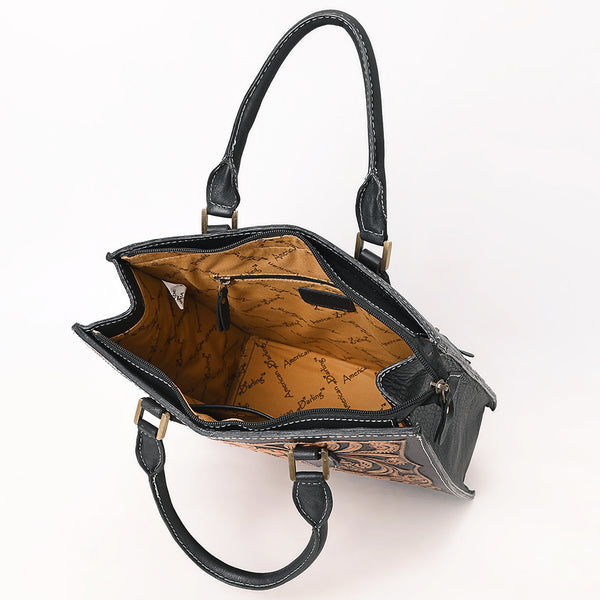 ADBGA642 American Darling Hand Tooled Genuine Leather Tote Bag Floral Carved