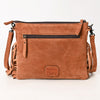 ADBG1648 American Darling Western Genuine Suede Leather Cross Body Bag with Fringes and Hand-Tooled Accents