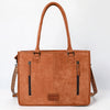 ADBG1649 American Darling Western Genuine Suede Leather Tote Bag with Tooled Accents & Fringes Genuine Handcrafted Design