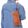 ADBG1652 American Darling Western Genuine Suede Leather Wristlet Bag with Buck Stitching Handcrafted Genuine Design