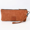 ADBG1652 American Darling Western Genuine Suede Leather Wristlet Bag with Buck Stitching Handcrafted Genuine Design