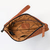 ADBG1652 American Darling Western Genuine Suede Leather Wristlet Bag with Buck Stitching Handcrafted Genuine Design