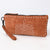 ADBG1652 American Darling Western Genuine Suede Leather Wristlet Bag with Buck Stitching Handcrafted Genuine Design
