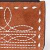 ADBG1655 American Darling Western Genuine Suede Leather Card Holder with Buck Stitching Handcrafted Compact Design