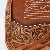 ADBG1656 American Darling Western Genuine Suede Leather Bucket Bag with Tooled Accents & Tassels Handcrafted Design