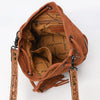 ADBG1656 American Darling Western Genuine Suede Leather Bucket Bag with Tooled Accents & Tassels Handcrafted Design