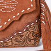 ADBG1657 American Darling Western Genuine Suede Leather Crossbody Bag with Fringe & Tooled Accents Handcrafted Design