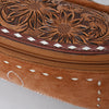 ADBG1660 American Darling Handcrafted Western Leather Fanny Pack with Buck-Stitched Genuine Suede & Tooled Accents