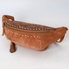 ADBG1660 American Darling Handcrafted Western Leather Fanny Pack with Buck-Stitched Genuine Suede & Tooled Accents