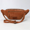 ADBG1660 American Darling Handcrafted Western Leather Fanny Pack with Buck-Stitched Genuine Suede & Tooled Accents