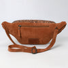 ADBG1660 American Darling Handcrafted Western Leather Fanny Pack with Buck-Stitched Genuine Suede & Tooled Accents