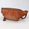 ADBG1660 American Darling Handcrafted Western Leather Fanny Pack with Buck-Stitched Genuine Suede & Tooled Accents