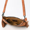 ADBG1663 American Darling Western Genuine Suede Leather Large Crossbody Bag with Fringe & Hand-Tooled Details