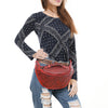 ADBGZ829 Hand-Tooled Leather Western Belt Bag - Floral Fanny Pack with Adjustable Strap