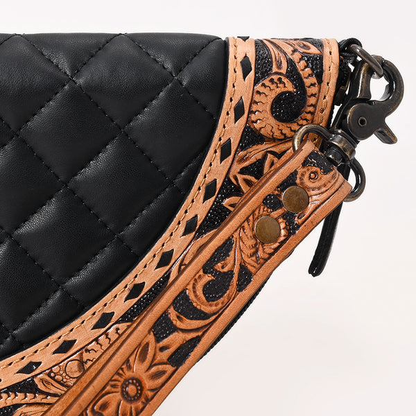 ADBG1666 Western Genuine Leather Taco Bag with Hand-Tooled Detailing by American Darling