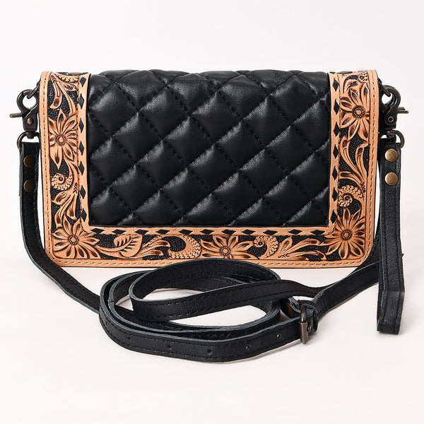 ADBG1667 American Darling Handcrafted Western Leather Organiser Bag Floral Tooled Panel