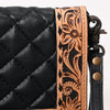 ADBG1667 American Darling Handcrafted Western Leather Organiser Bag Floral Tooled Panel
