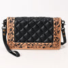 ADBG1667 American Darling Handcrafted Western Leather Organiser Bag Floral Tooled Panel
