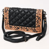 ADBG1667 American Darling Handcrafted Western Leather Organiser Bag Floral Tooled Panel