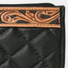 ADBG1669 American Darling Hand-Tooled Floral Leather Western Coin Purse - Quilted Design