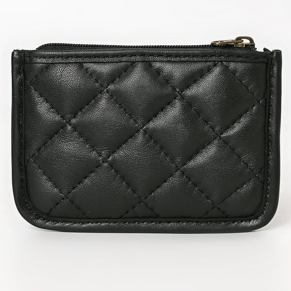 ADBG1669 American Darling Hand-Tooled Floral Leather Western Coin Purse - Quilted Design