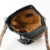 ADBG1670 American Darling Hand-Tooled Floral Western Leather Bucket Bag - Quilted Tassels