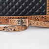 ADBG1671 American Darling Hand-Tooled Floral Western Leather Tote Bag - Quilted Shoulder Purse