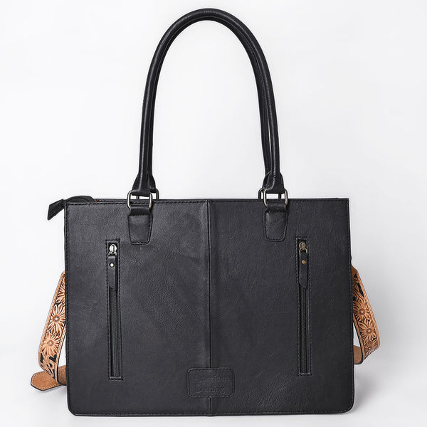 ADBG1671 American Darling Hand-Tooled Floral Western Leather Tote Bag - Quilted Shoulder Purse