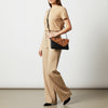 ADBG1672 American Darling Black Western Crossbody Bag - Hand Tooled Floral Flap & Quilted Leather