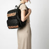 ADBG1674 American Darling Hand-Tooled Floral Black Western Leather Backpack Bag - Quilted Travel Purse