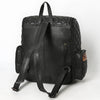 ADBG1674 American Darling Hand-Tooled Floral Black Western Leather Backpack Bag - Quilted Travel Purse