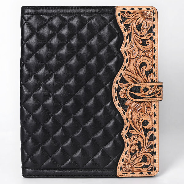 ADBG1676 American Darling Hand-Tooled Floral Leather Portfolio Bag - Quilted Western Organiser