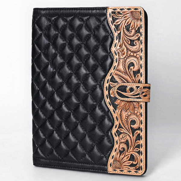 ADBG1676 American Darling Hand-Tooled Floral Leather Portfolio Bag - Quilted Western Organiser