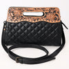 ADBG1677 American Darling Hand-Tooled Western Leather Clutch Bag - Floral Carved