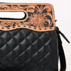 ADBG1677 American Darling Hand-Tooled Western Leather Clutch Bag - Floral Carved
