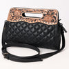 ADBG1677 American Darling Hand-Tooled Western Leather Clutch Bag - Floral Carved