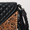 ADBG1678 American Darling Hand-Tooled Western Leather Crossbody Bag with Fringe & Floral Carving