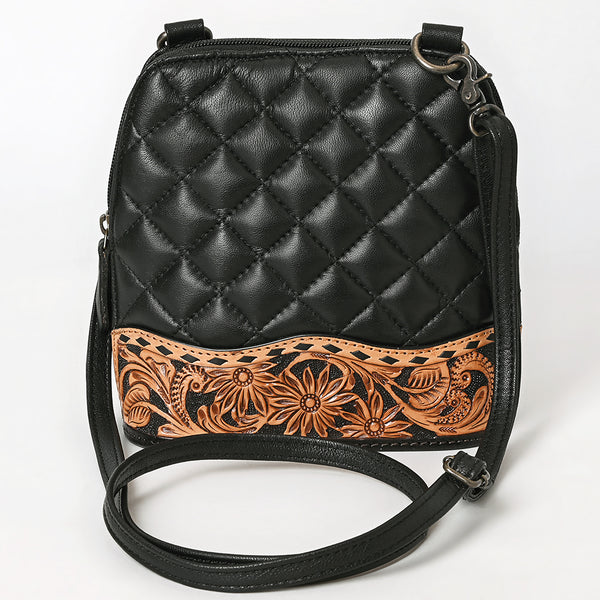 ADBG1679 American Darling Quilted Leather Crossbody | Hand-Tooled Floral Accent Bag