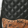 ADBG1679 American Darling Quilted Leather Crossbody | Hand-Tooled Floral Accent Bag